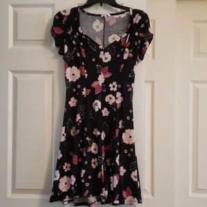 Pink/black floral dress